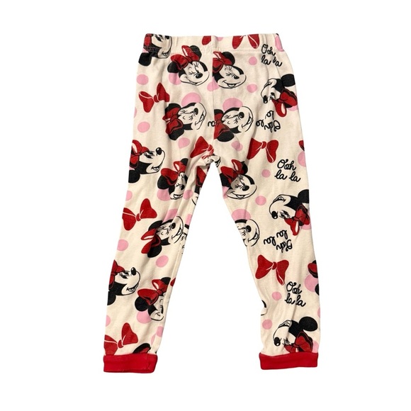 Disney Minnie Mouse Pajama Set Long Sleeve Red White Girls 4 - Picture 7 of 7
